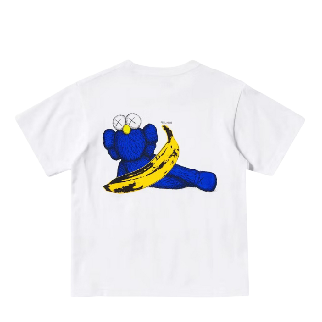 Camiseta gráfica infantil KAWS x Warhol UT blanca
