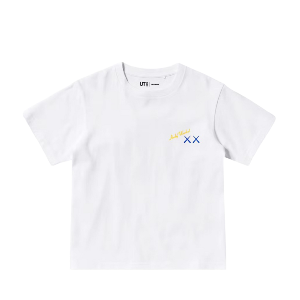 Camiseta gráfica infantil KAWS x Warhol UT blanca