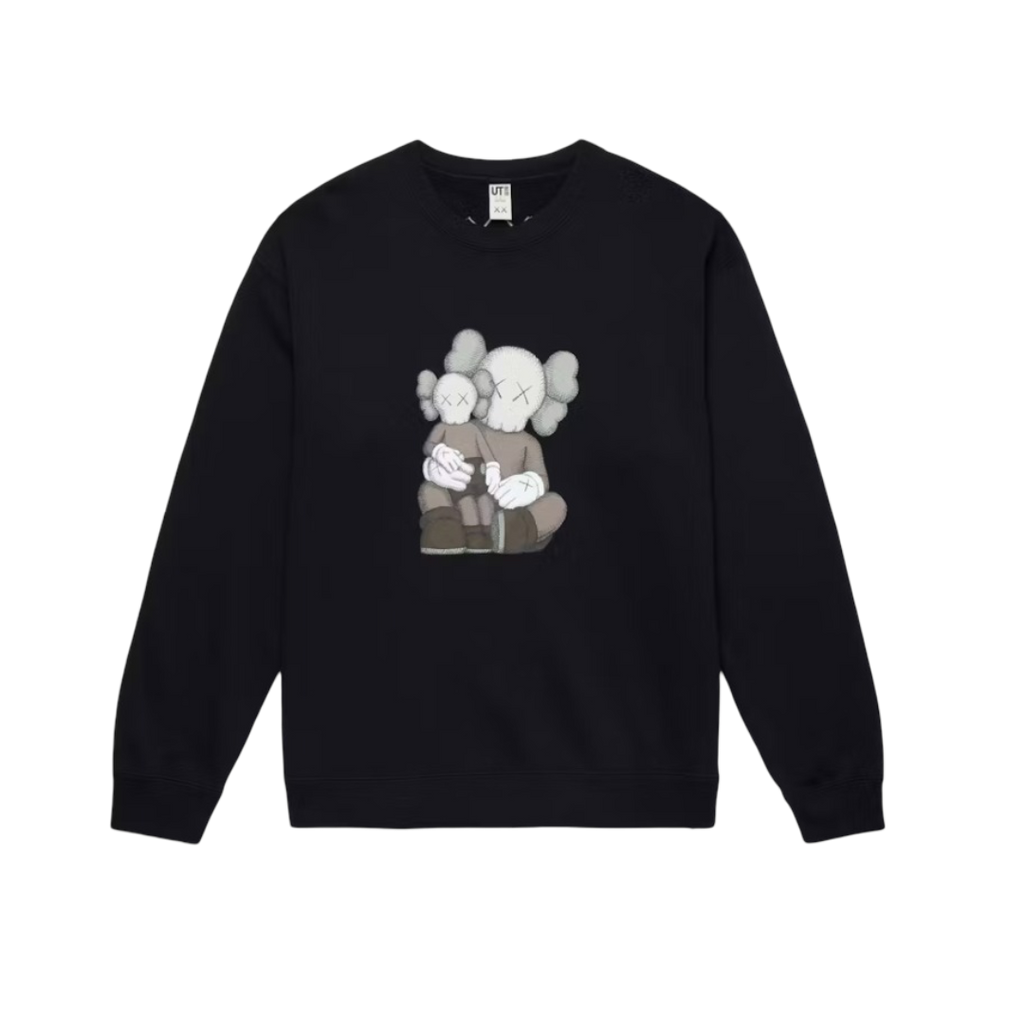 Sudadera de manga larga KAWS x Uniqlo (talla estadounidense) negra