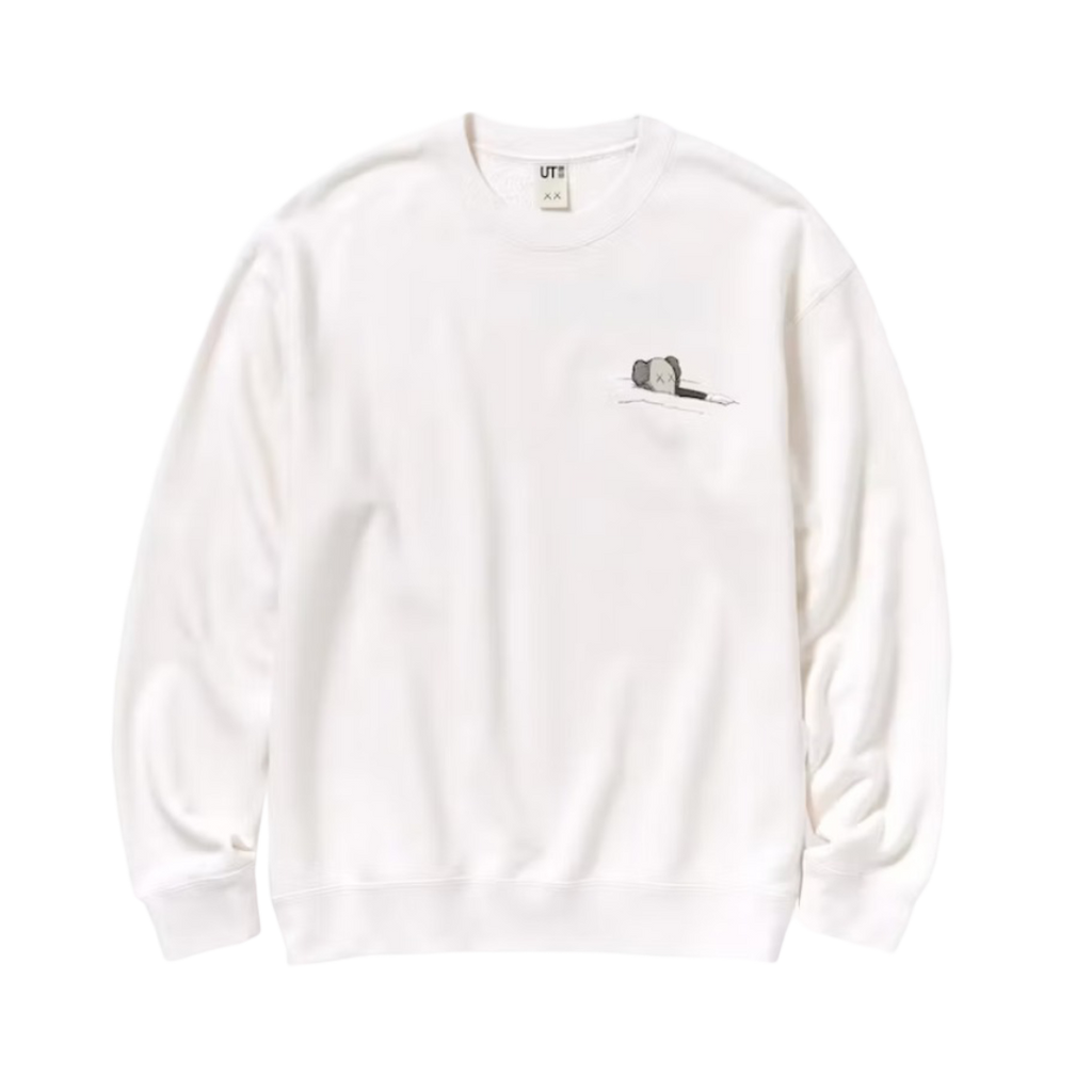 Sudadera de manga larga KAWS x Uniqlo en color blanco roto