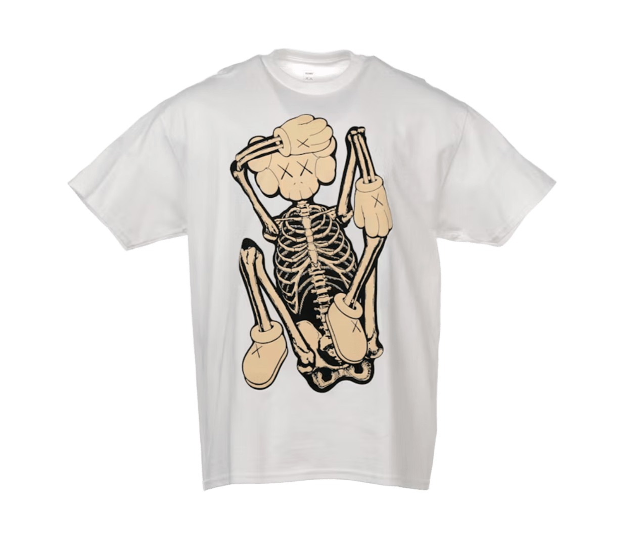 Kaws Skeleton New Fiction White Tee
