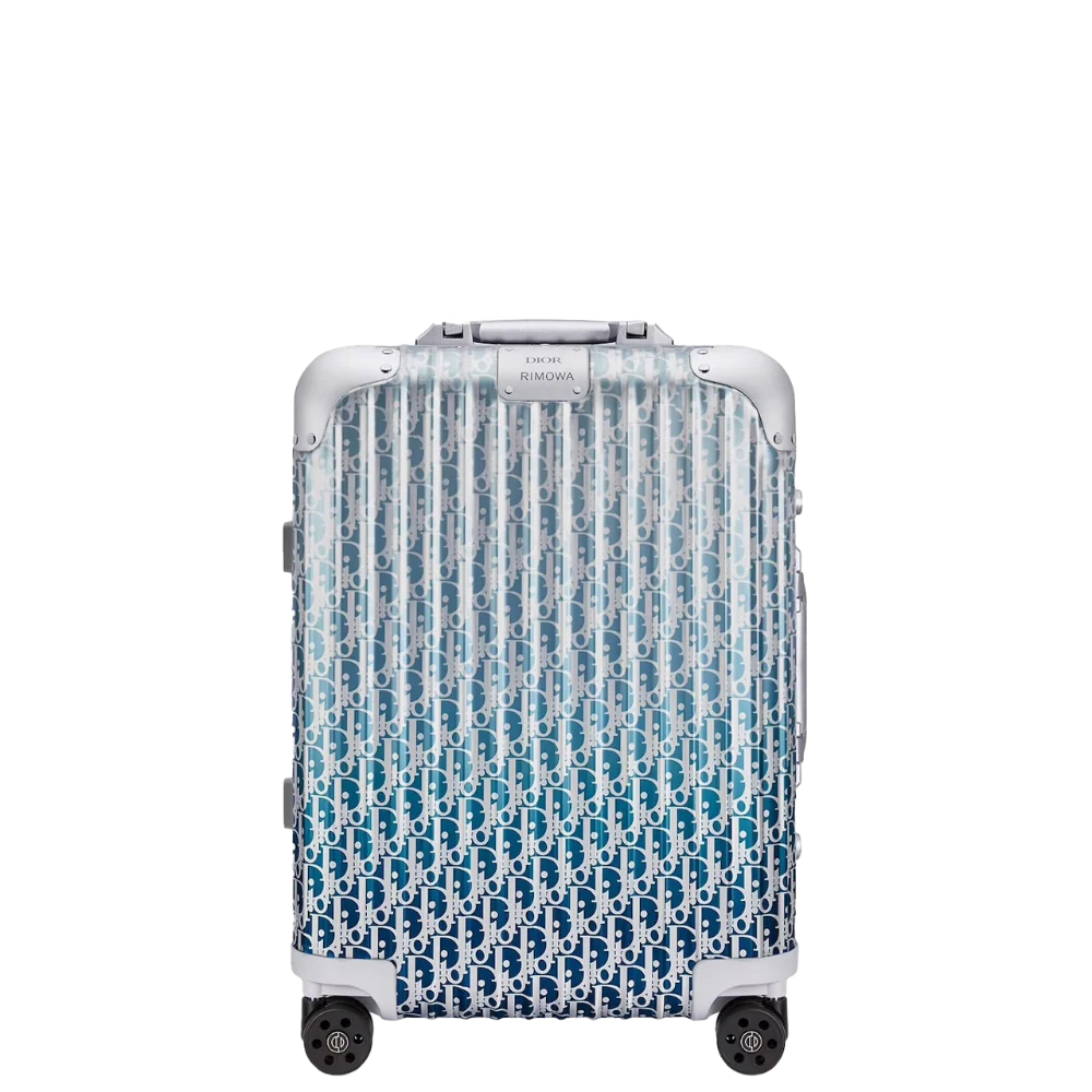 Dior x Rimowa Cabin Suitcase Aluminium Dior Oblique Blue Gradient