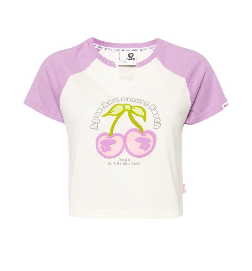 Aape Cherry Motif Cropped T-Shirt