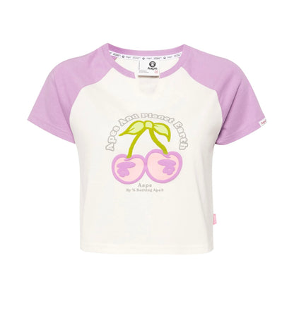 Aape Cherry Motif Cropped T-Shirt