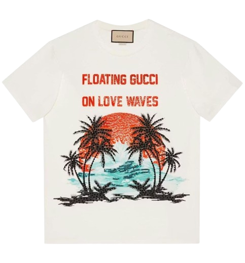 Gucci White T-Shirt On Love Waves