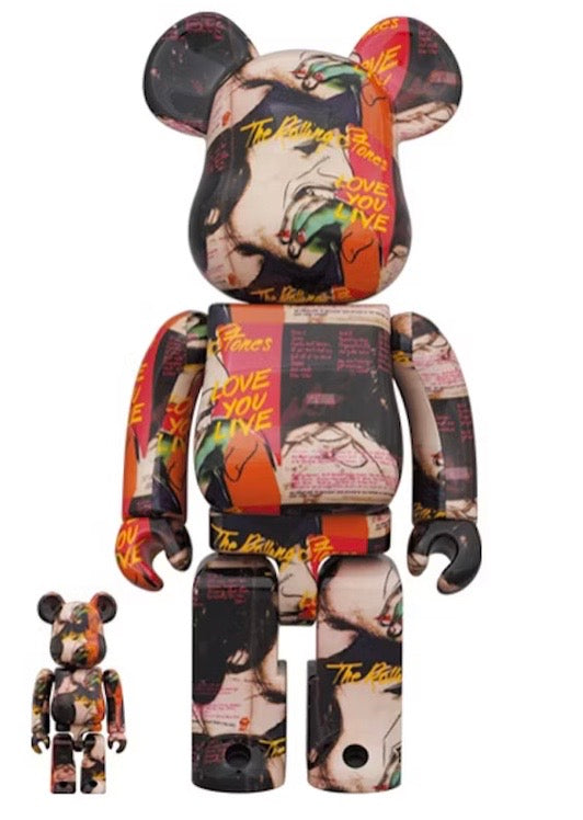 Bearbrick Andy Warhol x The Rolling Stones (Love You Live) 100% & 400% Set