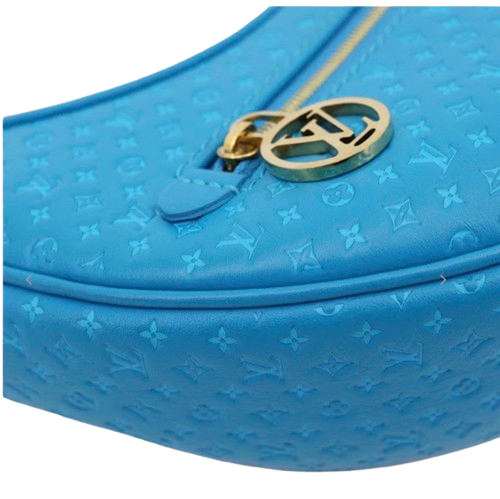 The Louis Vuitton Loop Nanogram Embossed Leather Shoulder Bag in Turquoise Blue Pre-Loved