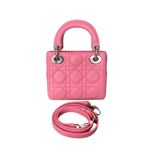 Christian Dior Lady Dior Bag Cannage Quilt Lambskin Mini satchel Pre-loved