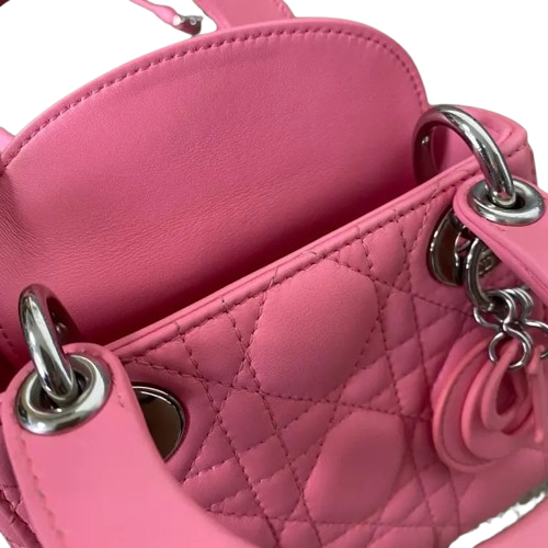 Christian Dior Lady Dior Bag Cannage Quilt Lambskin Mini satchel Pre-loved